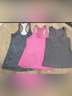 Lululemon Lot of Size 8 Tank Tops Essential tank Cool Racerback tank 3 Total!!